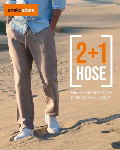 2+1 auf alle Hosen bei emilio adani