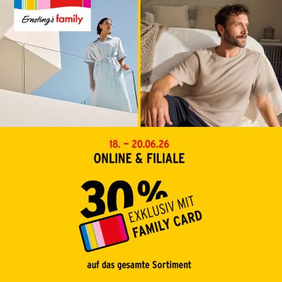 Ernsting's family: 30 % Rabatt auf das gesamte Sortiment