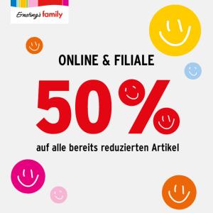 Ernsting&#039;s family: 50 Prozent auf alle bereits reduzierten Artikel