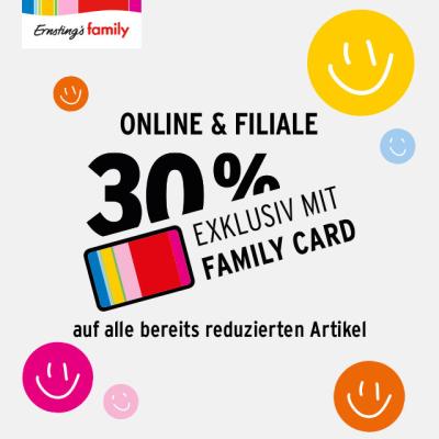 Ernsting's family: 30 % auf bereits reduzierten Artikel