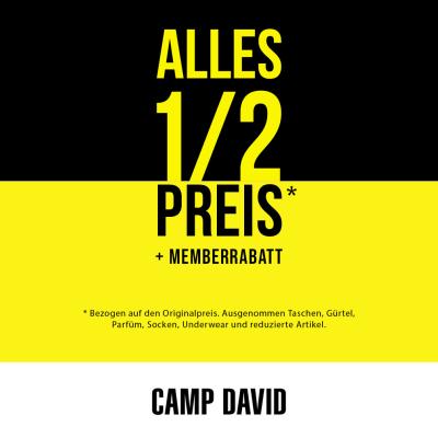 Camp David Aktion "1/2 PREIS"