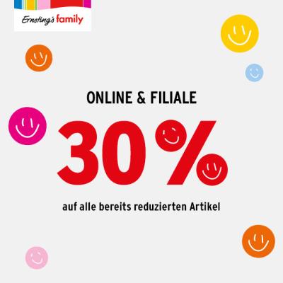 Ernsting's family: 30 % auf bereits reduzierten Artikel