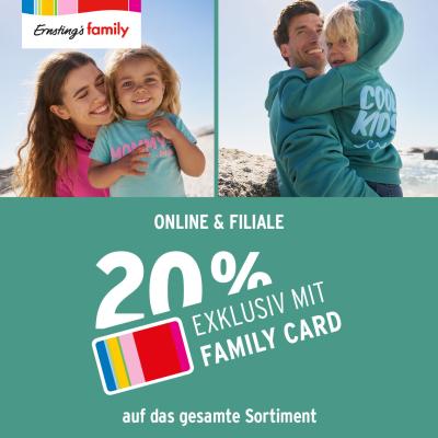 Ernsting's family: 20 % Rabatt auf das gesamte Sortiment