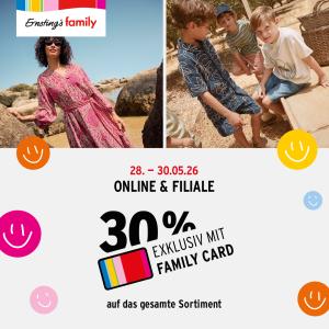 Ernsting's family: 30 % Rabatt auf das gesamte Sortiment