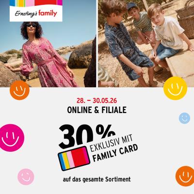 Ernsting's family: 30 % Rabatt auf das gesamte Sortiment