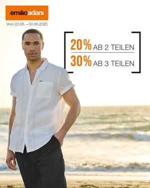 Bis zu 30% Rabatt bei emilio adani ab dem 23.06.2025